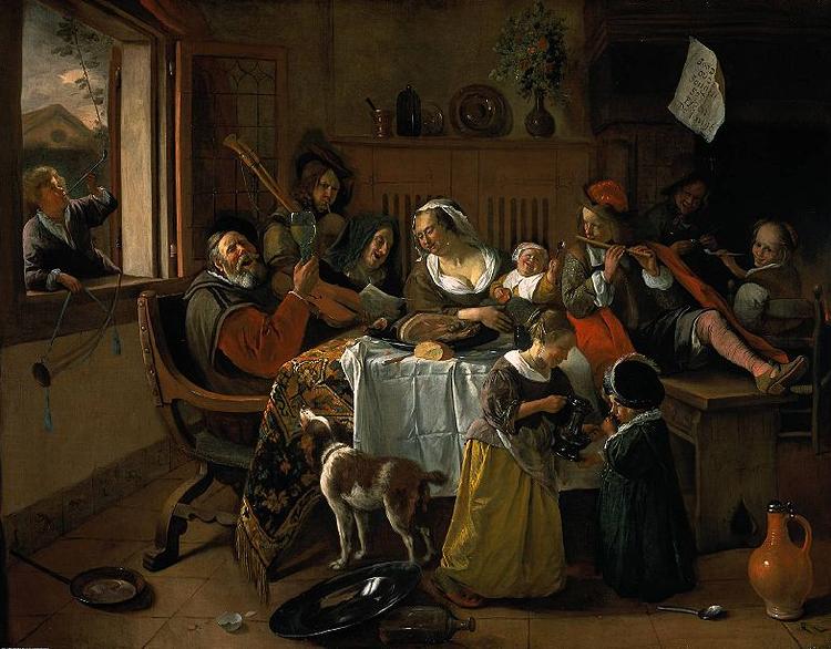 Jan Steen merry family oil painting image
